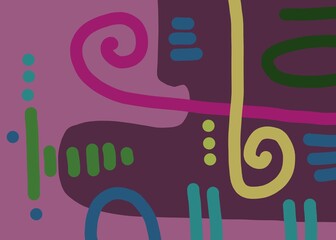 Abstract image for modern interior. The picture is painted by hand on a tablet. © neurostructure