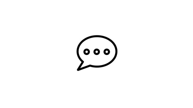 Speech bubble animated icon on white background