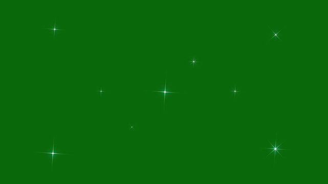 Twinkle sparkle stars animation, looping animation twinkling stars shining in the night sky, particle magic tail sparkling glitter star dust trail 4k loop animation.