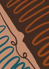 Fototapeta premium Abstract image for modern interior. The picture is painted by hand on a tablet.