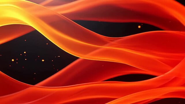 Orange and red wave patterns on black