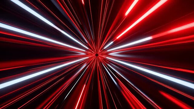 Red light beams converging at speed