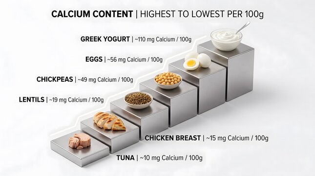 Calcium foods ranking highest to lowest infographic 