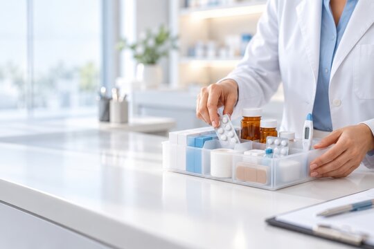 Pharmacist Organizing Home Medication for Safer Patient Treatment Management