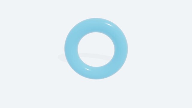 A simple blue ring object against a plain background, smooth surface, studio lighting.