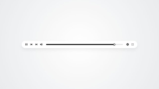 Minimalist audio player interface with playback controls and progress bar