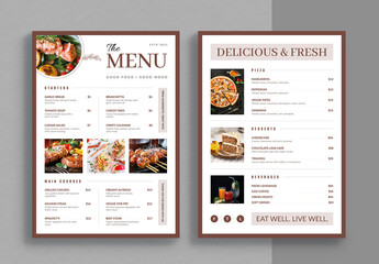Food Menu Template Layout