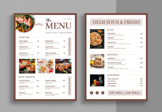 Food Menu Template Layout