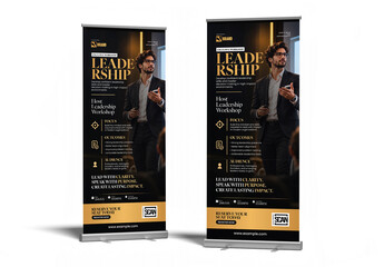 Leadership Workshop Roll Up Banner Design Template