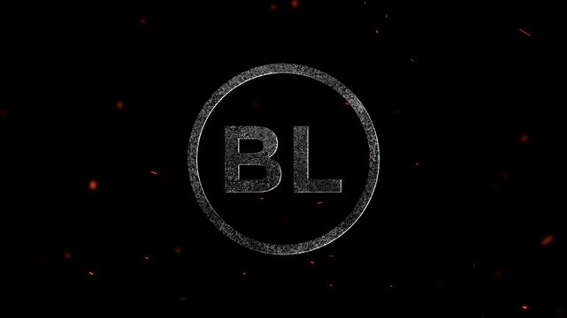 The letters BL centered inside a glowing circle with particle effects