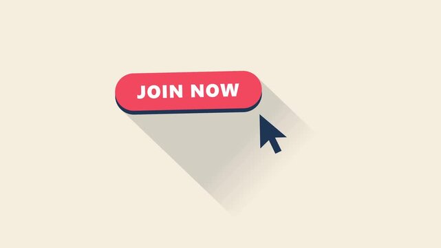 Join Now button click long shadow animation cream paper background