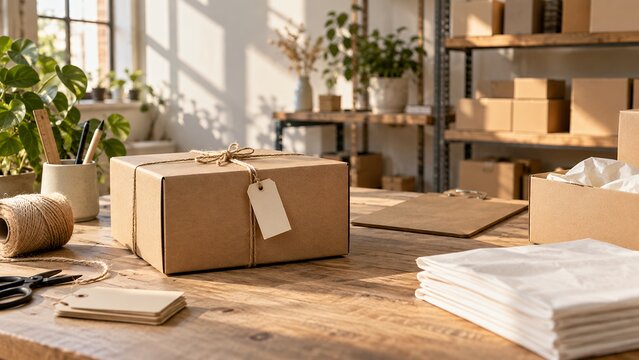 Blank packaging prepared for small business operations