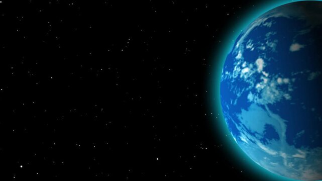 Earth planet animation floats serenely through dark cosmic space. Solar system orbital mechanics guide this active Earth planet animation. Astronomical research uses planet.
