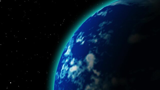Earth planet animation rotates with realistic cloud formations. Deep space orbital observation guides this active Earth planet animation. Atmospheric scientists use planet.