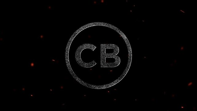 Letters CB inside a glowing circle with particles