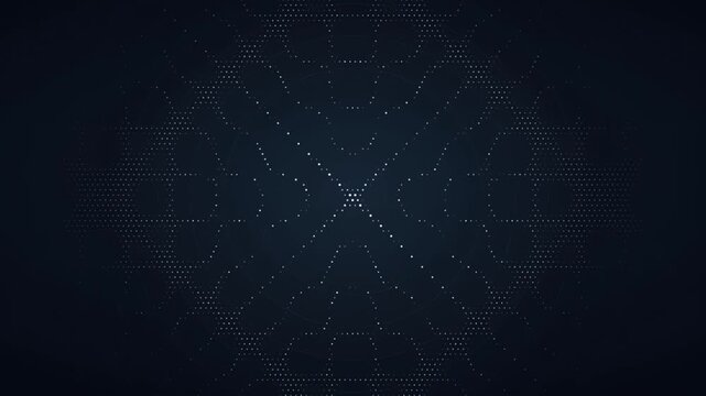 Abstract cymatic patterns forming on a vibrating dark surface seamless looping background for technology science music and branding
