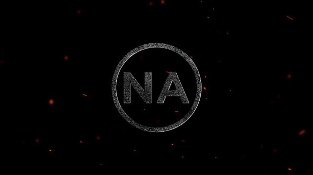 Alphabetical letter logo design with the letters NA surrounded by a circular grainy textured border element