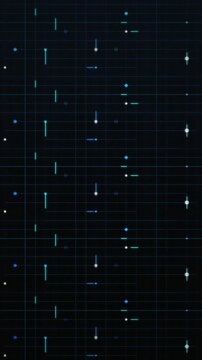 Cyan HUD data grid scrolling downward seamless loop motion background
