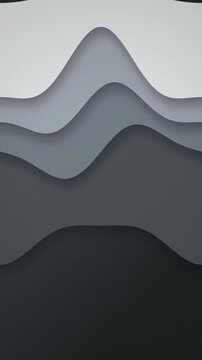 Monochrome paper cut layered waves seamlessly looping background