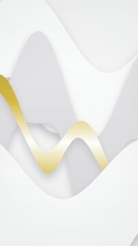 Metallic gold and white organic wave layers seamless loop background