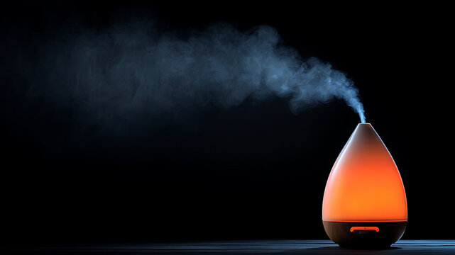 Warm Glowing Aroma Diffuser Releases Cool, Soothing Mist into Darkness