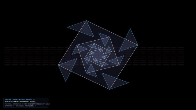 4K Recursive Inverted Dimple Square Pockets Visual Effects with Reactive Sound Spectrum Loop