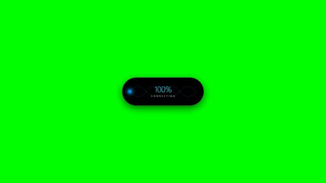 Modern loading percentage progress bars on green screen