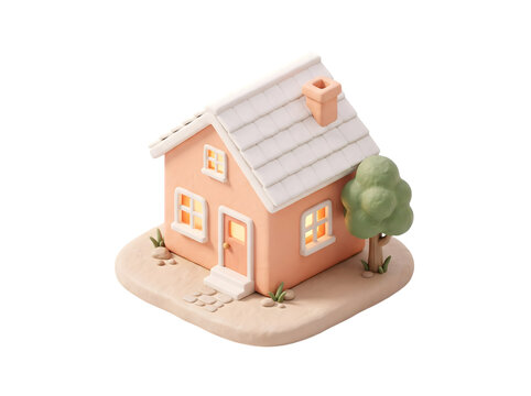 Cozy 3D Miniature Cottage House Icon