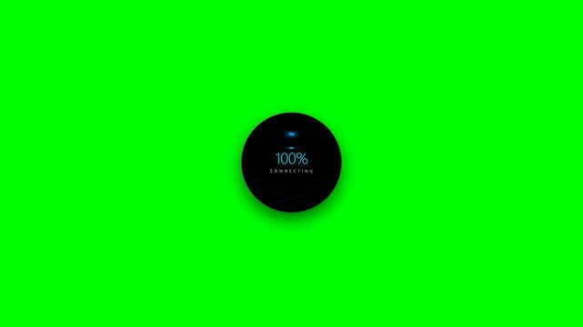 Data visualization spheres with percentage counters on green screen