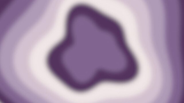 紫と薄紫とアイボリーの色面が中心を囲んで変形する柔らかな同心模様の抽象背景ループアニメーション
