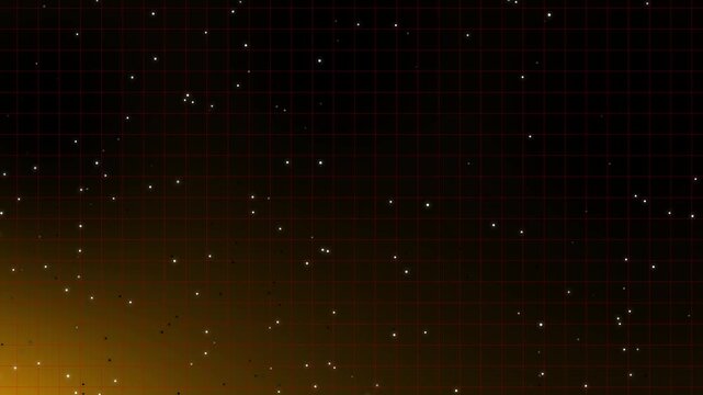 Grid overlay animation covers distant stars and nebulous gas. Space navigational telemetry coordinates project on grid overlay animation. Celestial mapping uses the grid.