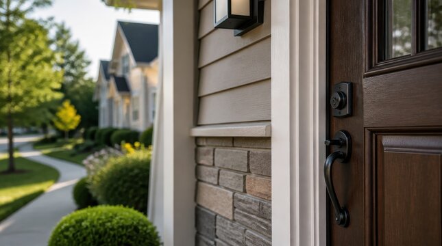 Home insurance: a suburban residential property protected through a comprehensive home insurance plan