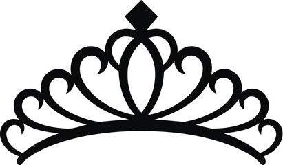 Elegant princess tiara crown and beauty queen emblem vector illustration © MdSaikat