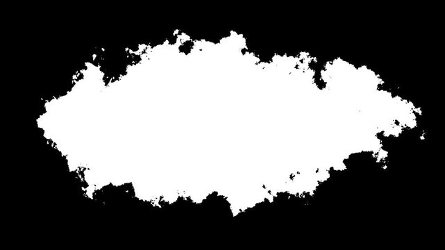 Flows and streams, paint animation video, Black luma effect Ink drops stream splatter stain leak spread flow scatter over screen ink transition, Ink Drops Transition on Black Background. 4k video