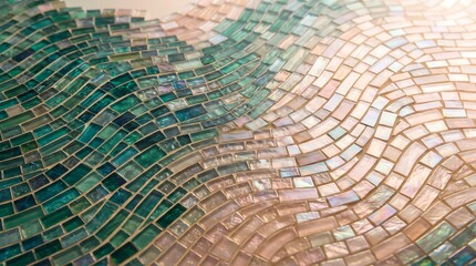 Fototapeta premium Molten wax gradient in sapphire and champagne hues, with a layered terrace pattern, artistic abstract gradient background design