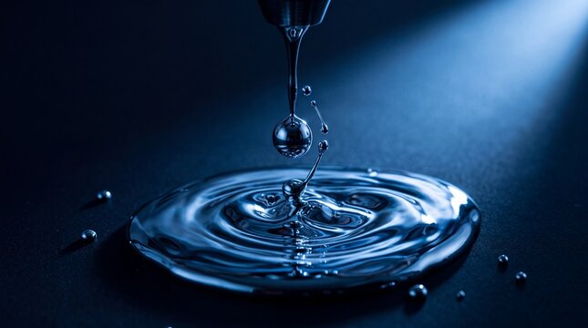 Mercury Droplet Falling on Liquid Metal Surface