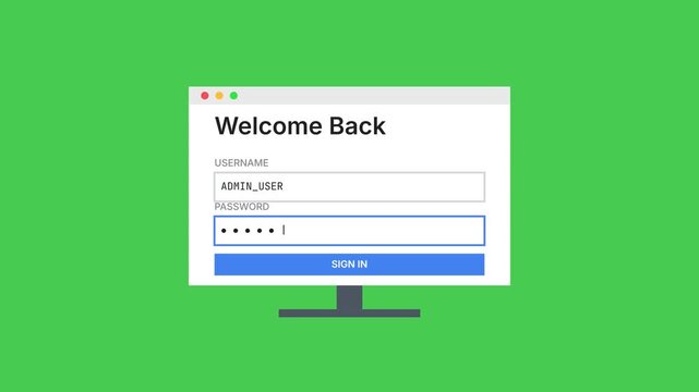 Computer Monitor Displaying a Secure User Login Authentication Screen.