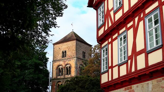 the historic cityscape of bad hersfeld 4k video with a pan
