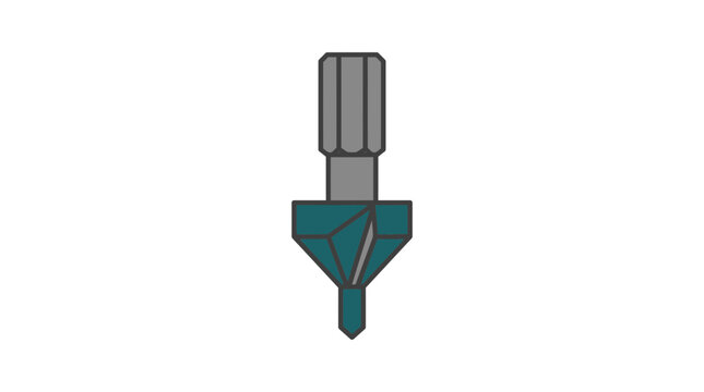 Flat Vector Illustration of a Router Bit Tool