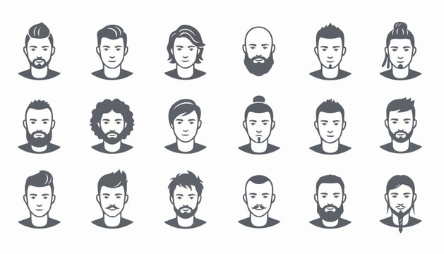 Diverse male avatars with varied hairstyles