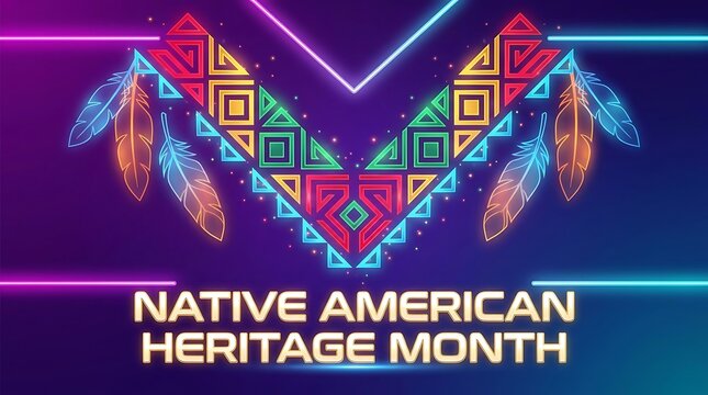 Native American Heritage Month celebration graphic with geometric