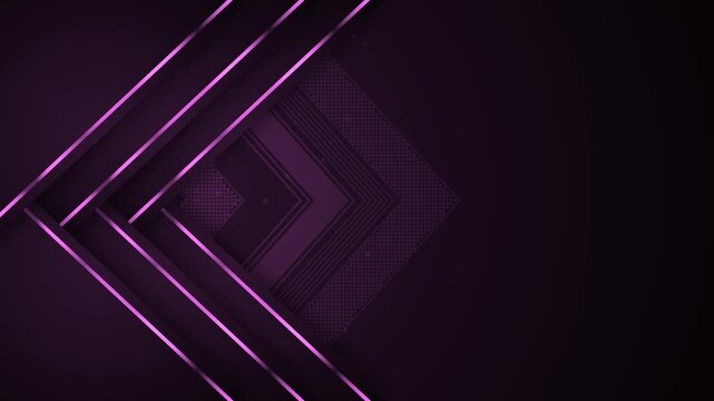 Geometric chevron background with lines animation, Dark geometric background with layered chevrons and thin lines