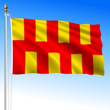 Northumberland county waving flag, England, United Kingdom, vector illustration