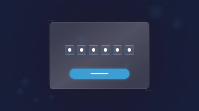 Digital Security Login Interface with Password Entry Animation