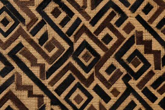 Kuba pattern, Congolese raffia cut-pile cloth, textile background