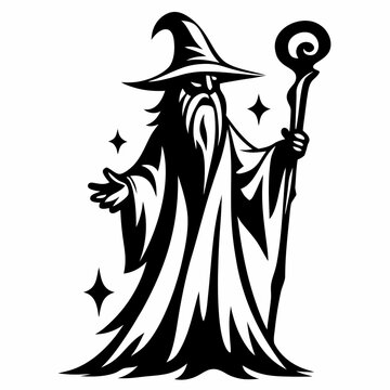 Wizard Holding Magic Staff