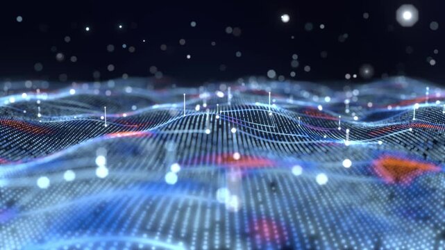 Digital background map tech topology ai bg able to loop endless 4k