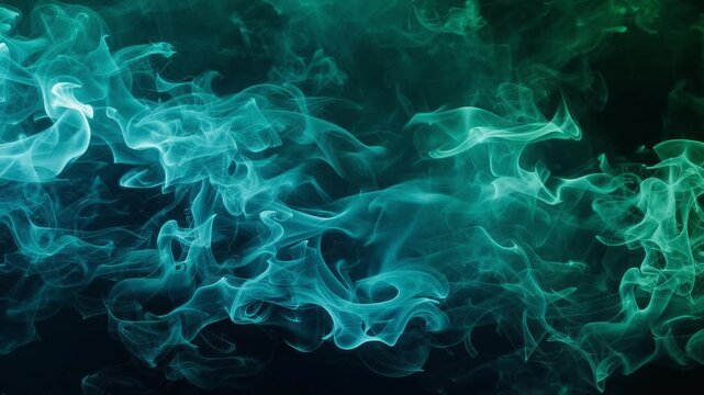 Stylized Teal Fire Loop With Flames Rising Slowly Soft Glow Forming Ambient Texture Motion