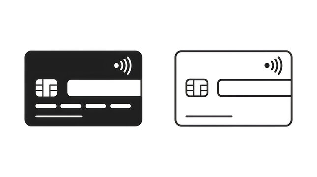 Contactless payment cards with nfc symbols