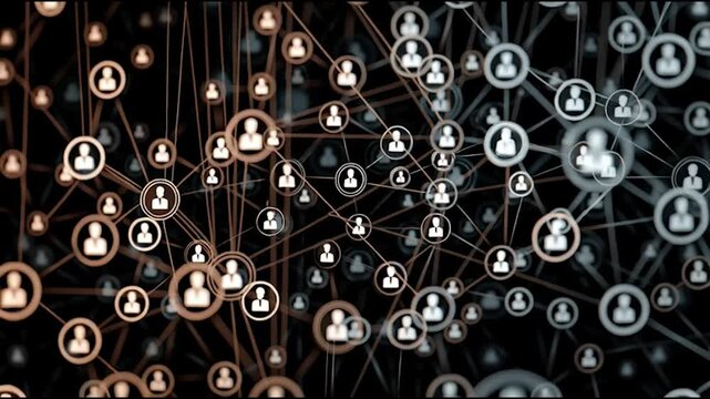 abstract professional business team people innovation connection of line from nail node to node on map background , networking concept innovative cyber security network, using interconnected nodes